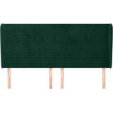  Uzglavlje s ušima tamnozeleno 203x23x118/128 cm baršunasto | shoptok.hr