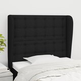  Uzglavlje s ušima crno 103x23x118/128 cm od tkanine | shoptok.hr