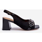 S. BARSKI Women's Sandals with Heel and Decoration Black D&A | shoptok.hr