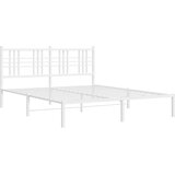  Metalni okvir za krevet s uzglavljem bijeli 150x200 cm | shoptok.hr