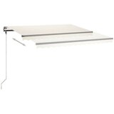  Ročno zložljiva tenda z LED lučkami 450x300 cm krem, (20729027) | Shoptok.si
