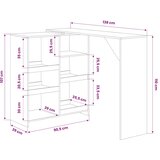  Barski stol s pomičnom policom bijeli 138 x 39 x 110 cm | Eponuda.com