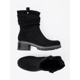Shelvt Women's black ankle boots with decorative ruffles | Shoptok.si