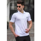 Madmext Men's White Polo Neck T-Shirt 5215