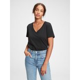 GAP Black Women's T-Shirt Organic Vintage V-neck Cijene