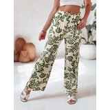 DStreet Spodnie damskie wide leg w kwiaty LOVEGARDEN zielone | shoptok.hr