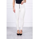 Kesi Trousers with decorative zipper at the front ecru | ePonuda.com