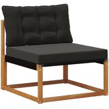  Set vanjskih sofa 7 kom. Prirodna i crna Čvrsto drvo akacije | shoptok.hr