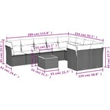  10-dijelni set vrtnih sofa s jastucima bež od poliratana | shoptok.hr