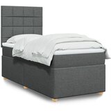 vidaXL Box spring postelja z vzmetnico temno siva 80x200 cm blago | Shoptok.si