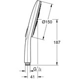 Grohe 26590000 Rainshower SmartActive 150 tuš ročka 3 funkcije | Shoptok.si