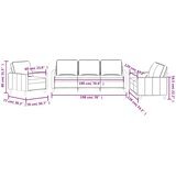  3-dijelni set sofa s jastucima krem baršunasti | shoptok.hr
