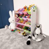 Kondela Organizator/regal za igrače, bel/večbarven, MAISAN | Shoptok.si