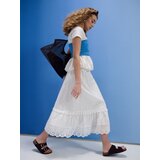 Sinsay Pamučna midi suknja s čipkastim elementima | shoptok.hr