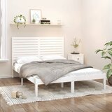Maison Chic Posteljni okvir - Dvoposteljna postelja - Zakonska postelja bel iz trdnega lesa 160x200 cm-J3075, (21768921) | Shoptok.si