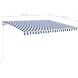  Avtomatsko zložljiva tenda 400x350 cm modra in bela, (20729038) | Shoptok.si
