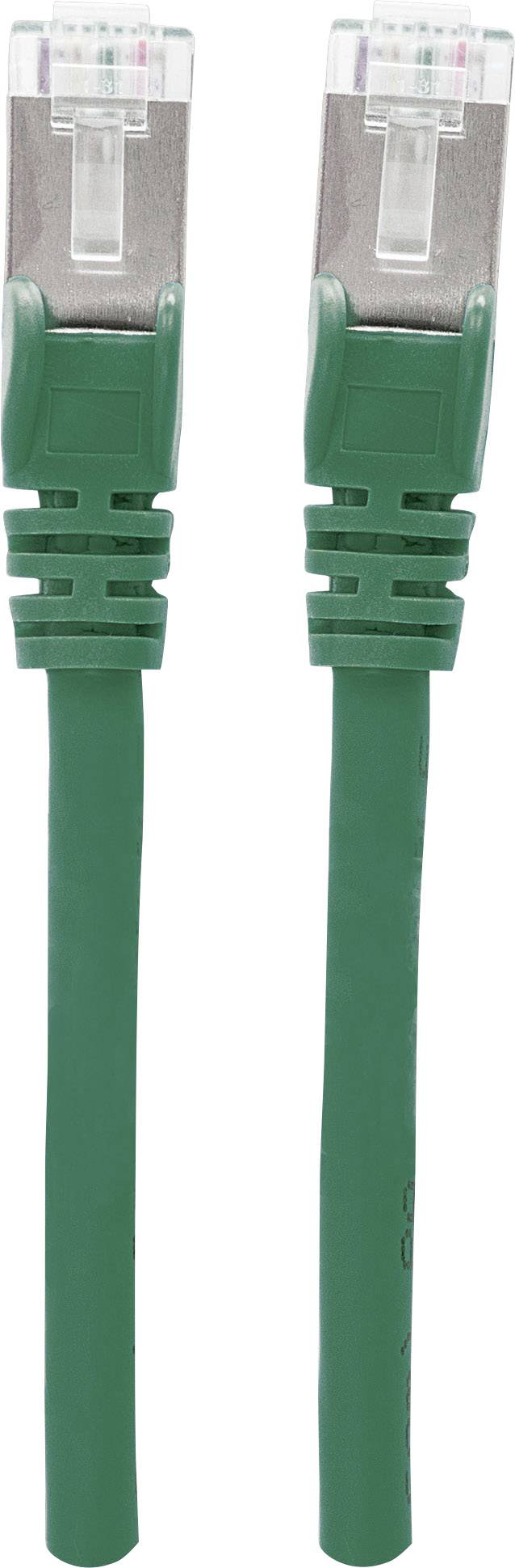 Intellinet 736824 RJ45 omrežni kabel\, Patch kabel CAT 6a S/FTP 3.00 m zelena zaščita iz folije\, pletena zaščita\, brez halogena 1 kos, (20417956) | Shoptok.si