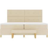  Krevet s opruga kutije s uzglavljem Krema 200 x 200 cm tkanina | shoptok.hr