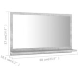  Kupaonsko ogledalo boja betona 60x10,5x37 cm konstruirano drvo | shoptok.hr