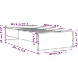  Okvir za krevet boja hrasta 100x200cm konstruirano drvo i metal | shoptok.hr