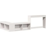 vidaXL Noćni ormarić sa stolom bijeli 232x112x75 cm masivna borovina | shoptok.hr