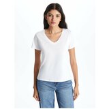 LC Waikiki V-Neck Plain Short Sleeve Women's T-Shirt Cene