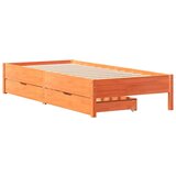 vidaXL Okvir kreveta bez madraca voštano smeđi 100x200 cm od borovine | shoptok.hr