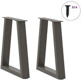 vidaXL Noge blagovaonskog stola V-oblika 2 kom antracit 38x(42-43,3)cm | shoptok.hr