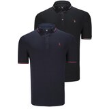 Dewberry DUO SET T8586 MEN'S T-SHIRT-BLACK-NAVY BLUE | Shoptok.si