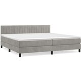  Box spring postelja z vzmetnico svetlo siva 200x200 cm žamet, (20725018) | Shoptok.si