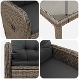 Vanjski set za objedovanje 3 pcs Svijetlo siva i tamno siva | shoptok.hr