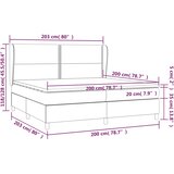  s oprugama i madracem tamnosivi 200x200 cm baršunasti | shoptok.hr