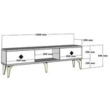 Hanah home tv polica doruk fireplace white gold