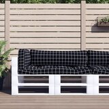 vidaXL Jastuci za palete 3 kom crni karirani od tkanine Oxford | shoptok.hr
