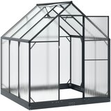  Vrtni staklenik s vratima Antracit 183,5 x 183,5 x 207 cm | shoptok.hr