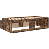  Krevetna konstrukcija s ladicama Dimljeni hrast 100 x 200 cm | shoptok.hr