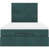 vidaXL Okvir za krevet s madracima tamnozeleni 120x190 cm baršunasti | shoptok.hr