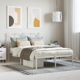 vidaXL Metalni okvir za krevet s uzglavljem bijeli 120 x 190 cm Cijene