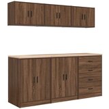 vidaXL Garažne omare 6 kosa rjavi hrast inženirski les, (22047604) | Shoptok.si