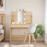  The Living Store Toaletna mizica z LED lučkami sonoma hrast 96x40x142 cm - Toaletna Mizica, (21445126) Cene