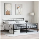 vidaXL Metalni okvir kreveta uzglavlje i podnožje crni 193x203 cm Cijene