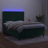  box spring s madracem LED tamnozeleni 140x190 cm baršun | shoptok.hr