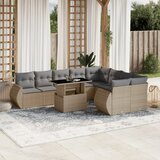 vidaXL 10-dijelni set vrtnih sofa s jastucima bež od poliratana | shoptok.hr
