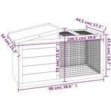  Kavez za zečeve sivi 100,5 x 54 x 55 cm od masivne borovine | shoptok.hr