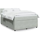 vidaXL Box spring postelja z vzmetnico svetlo siva 160x200 cm žamet Cene