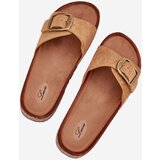 Boto Women's Sandals With Buckle On Cork Platform Camel Zavira | Shoptok.si