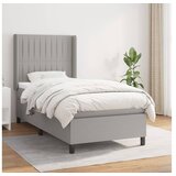  Kreveta s oprugama i madrac svjetlosivi 90x200cm tkanina | shoptok.hr
