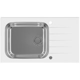 Alveus enojno in pol pomivalno korito z odcejalnikom Glassix UP 40 - črno kaljeno steklo (1123645) | Shoptok.si