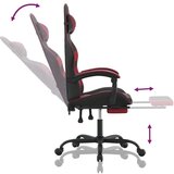  Okretna igraća stolica s osloncem crna i boja vina umjetna koža | shoptok.hr