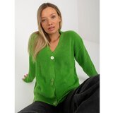 Fashion Hunters Light green cardigan with large RUE PARIS buttons Cene